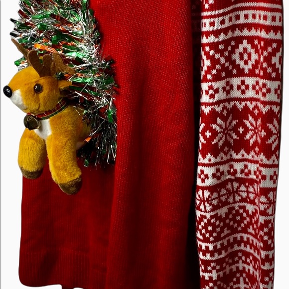 Unbranded Christmas Holiday Jingling Reindeer Knit Sweater Red White XL - Picture 6 of 12